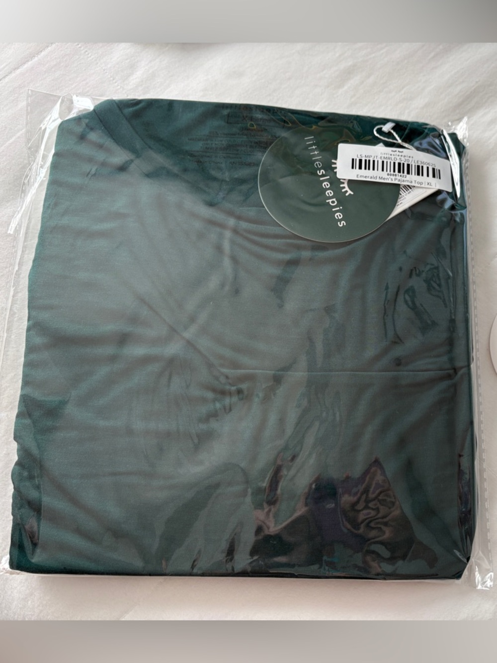 Little Sleepies Men's Long Sleeve Pajamas Shirt in Emerald